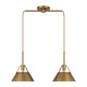 Meridian - 2-Light Linear Chandelier - Lights Canada