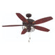 Meridian - 52" 3-Light Ceiling Fan - Lights Canada