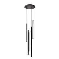 5 Light Round LED Duo-Light Cylinder Pendant Cluster
