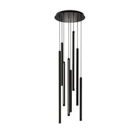 8 Light Round LED Duo-Light Cylinder Pendant Cluster