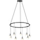 Suspenders 24" Single Ring with Monoline Etched Sphere Pendants