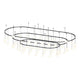 Suspenders 40" x 88" Path 3-Bar Racetrack with Height Adjustable Etched Globe Luminaires