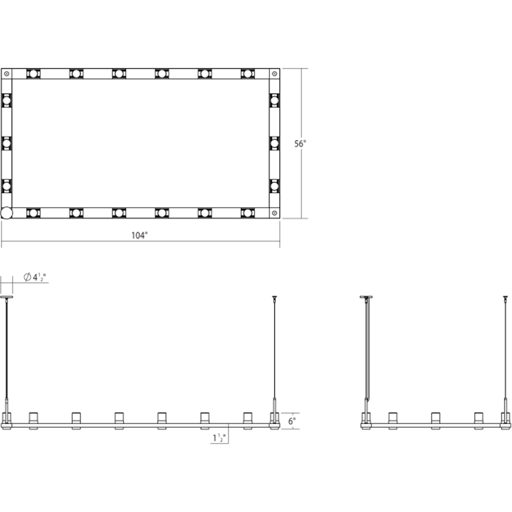 Intervals 4' x 8' Rectangle LED Pendant