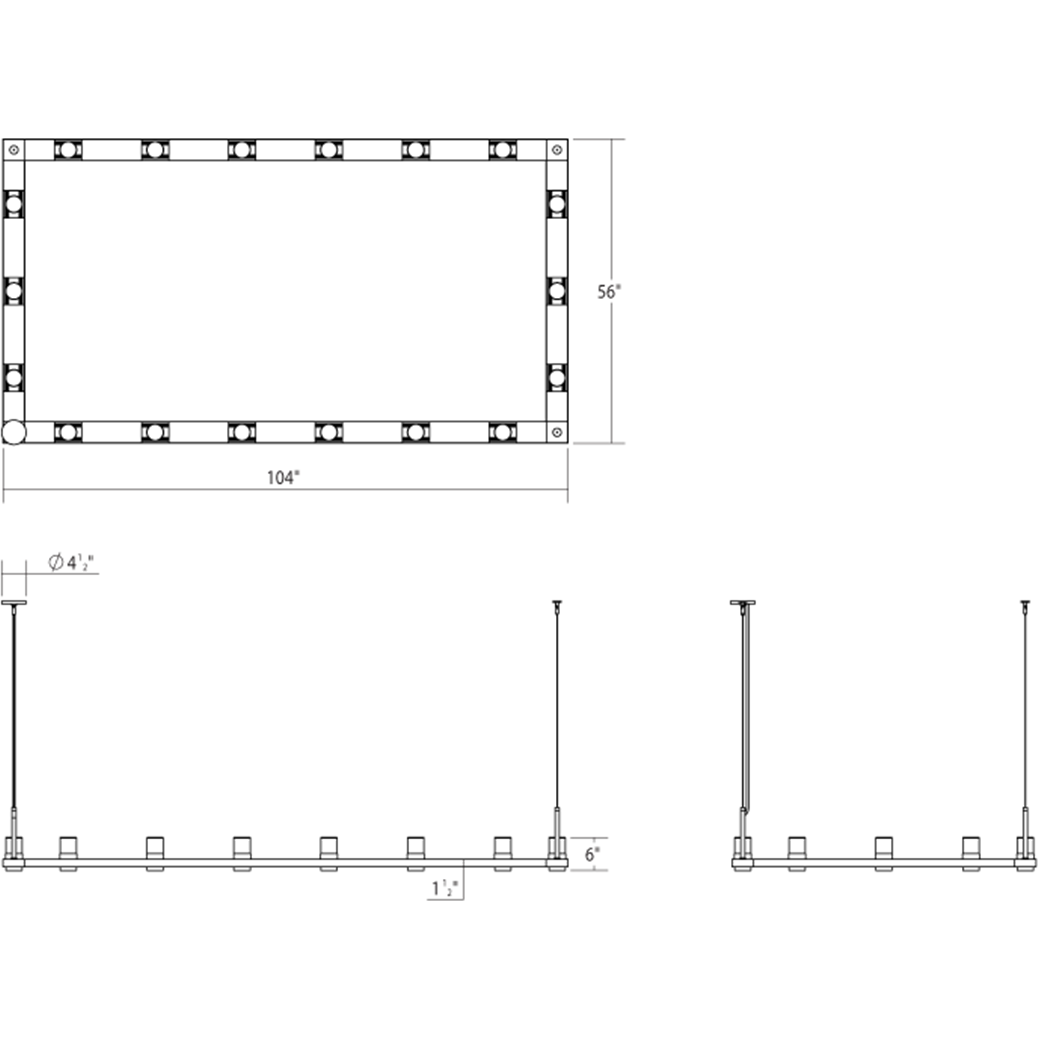 Intervals 4' x 8' Rectangle LED Pendant