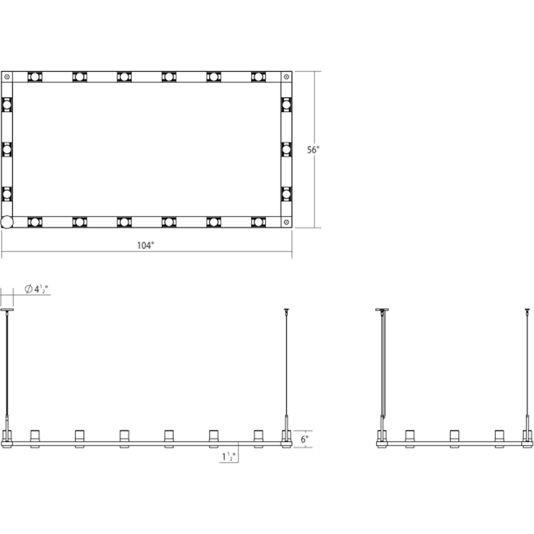 Intervals 4' x 8' Rectangle LED Pendant