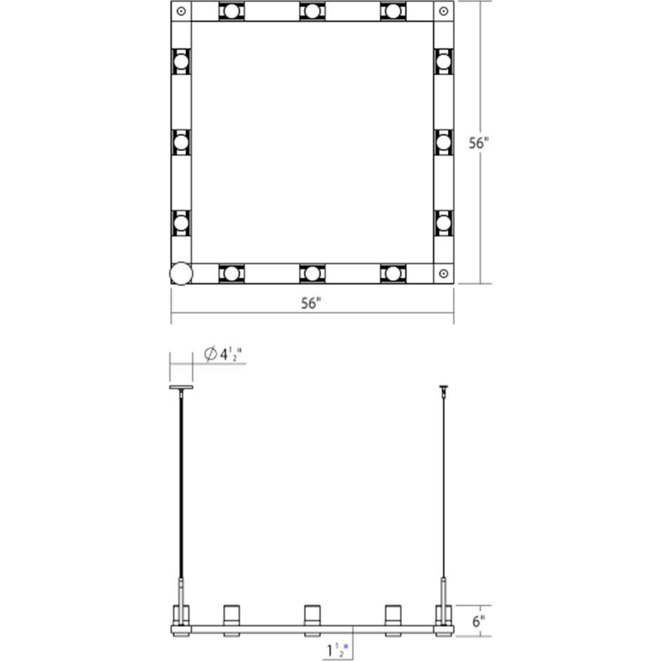 Intervals 4' Square LED Pendant