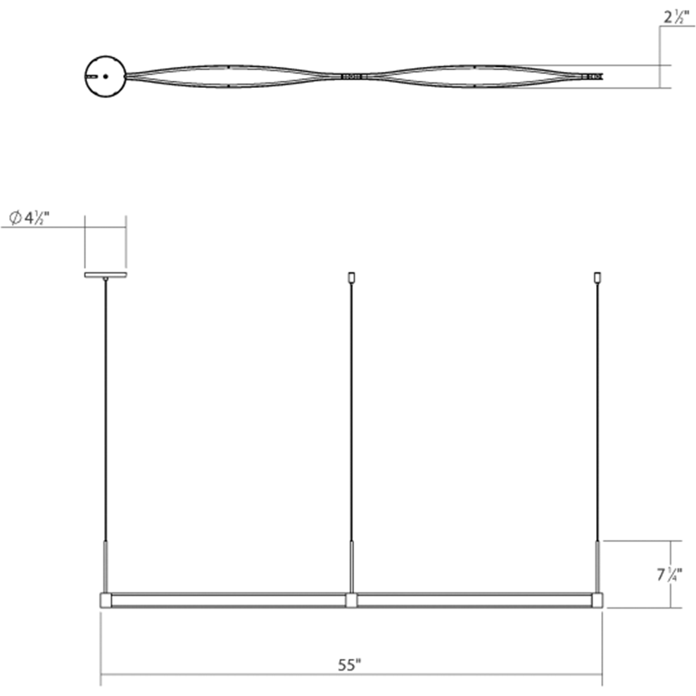 Ola Double Linear LED Pendant