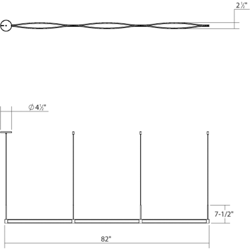 Ola Triple Linear LED Pendant