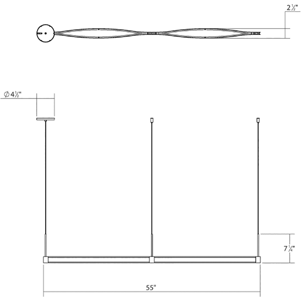 Ola Double Linear LED Pendant