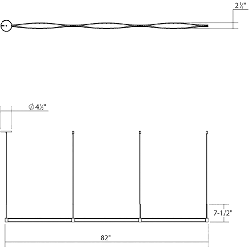 Ola Triple Linear LED Pendant