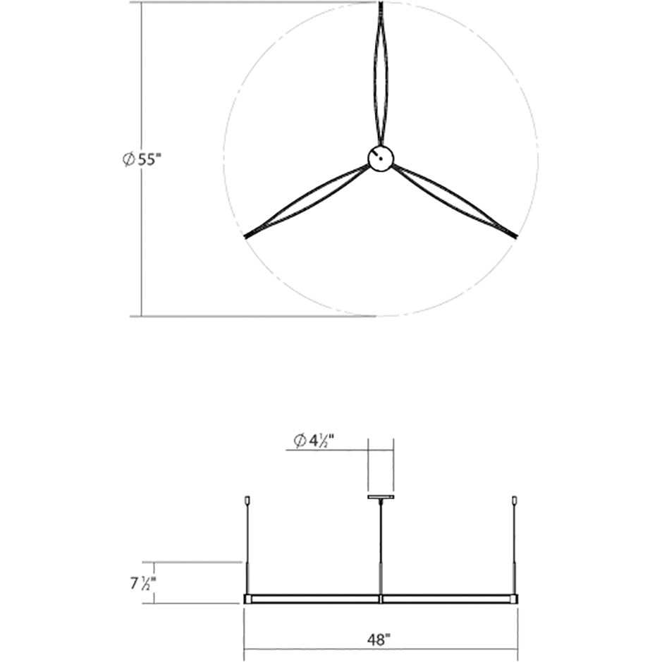 Ola Tri-Star LED Pendant