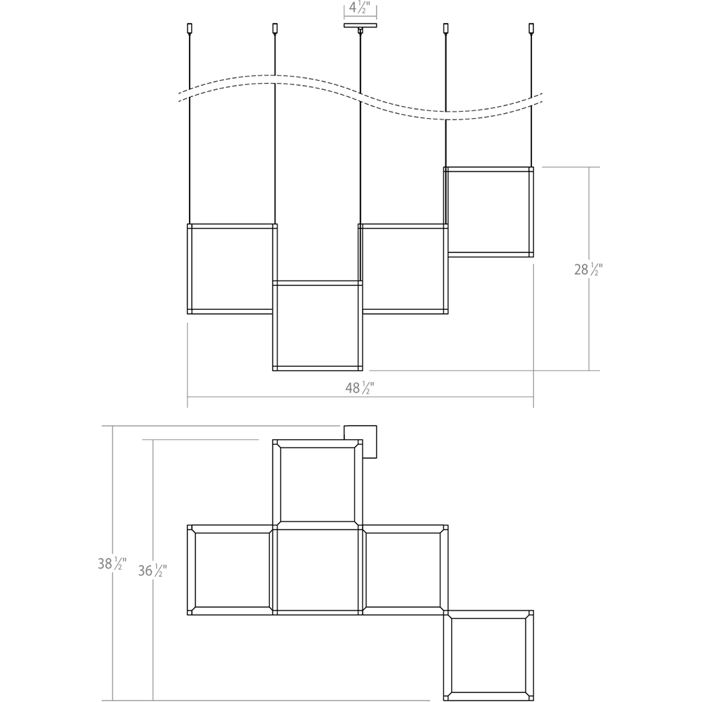 Cubix 4-Light LED Pendant