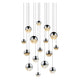 Grapes 16-Light Square Assorted LED Pendant