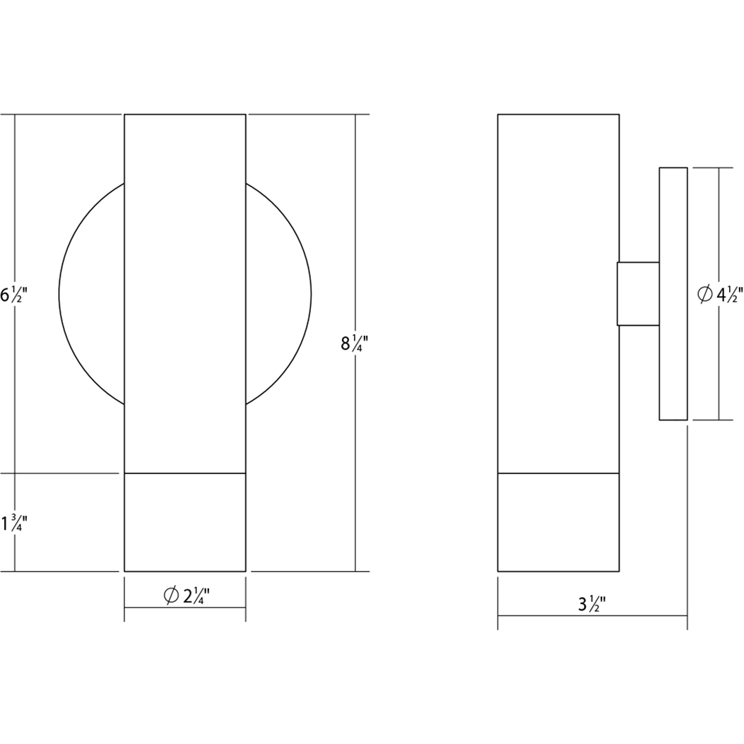 ALC 2" One-Sided LED Sconce with Snoot Trim