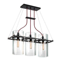 Square Ring 3-Light Rectangle Pendant