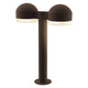 REALS 16" LED Double Bollard with Dome Cap and Cylinder Lens