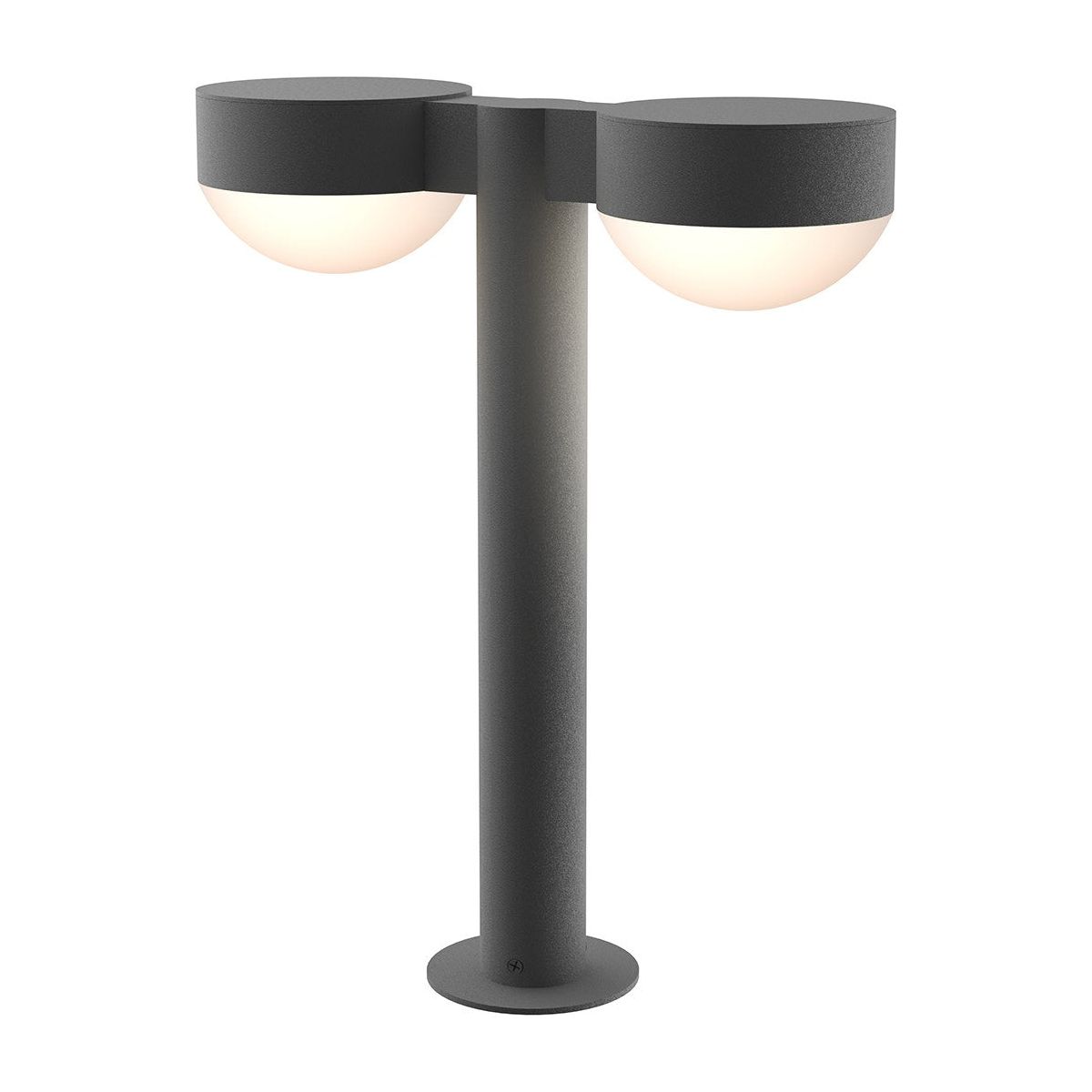 REALS 16" LED Double Bollard with Plate Cap and Dome Lens
