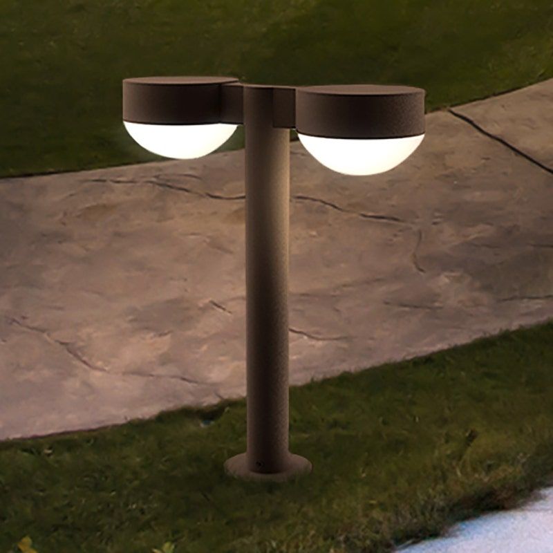 REALS 16" LED Double Bollard with Plate Cap and Dome Lens