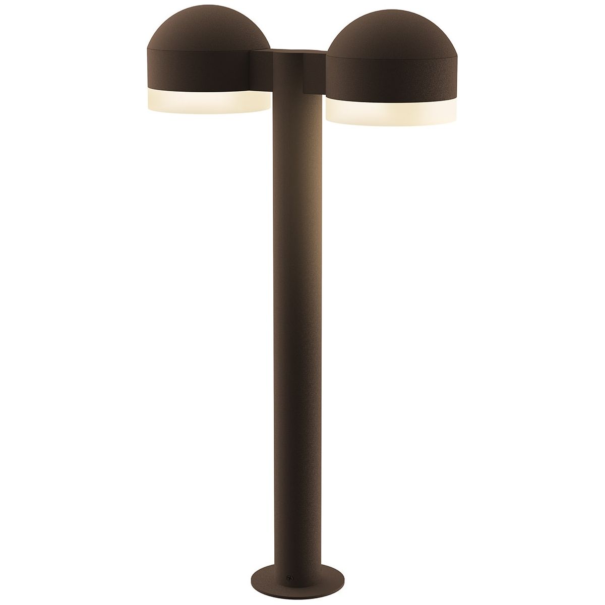 REALS 22" LED Double Bollard with Dome Cap and Cylinder Lens