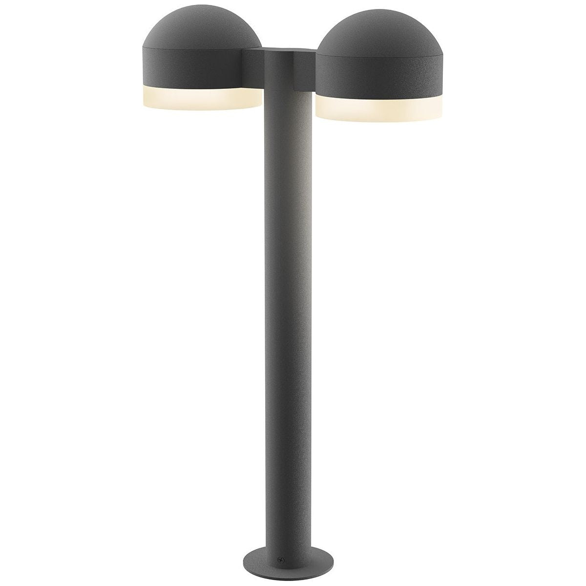 REALS 22" LED Double Bollard with Dome Cap and Cylinder Lens