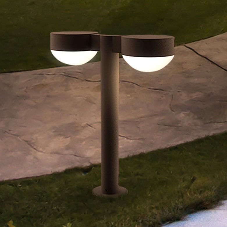 REALS 28" LED Double Bollard with Dome Cap and Plate Lens
