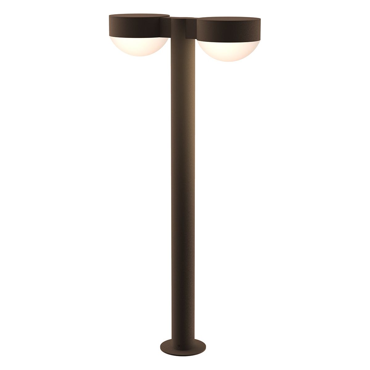 REALS 28" LED Double Bollard with Plate Cap and Dome Lens