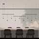 Suspenders 36" 3-Bar Offset Linear with Suspended Cylinders with Flood Lenses & Glass Drum Diffusers