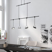 Suspenders 48" 2-Tier Linear with Light Guide Disk Luminaires