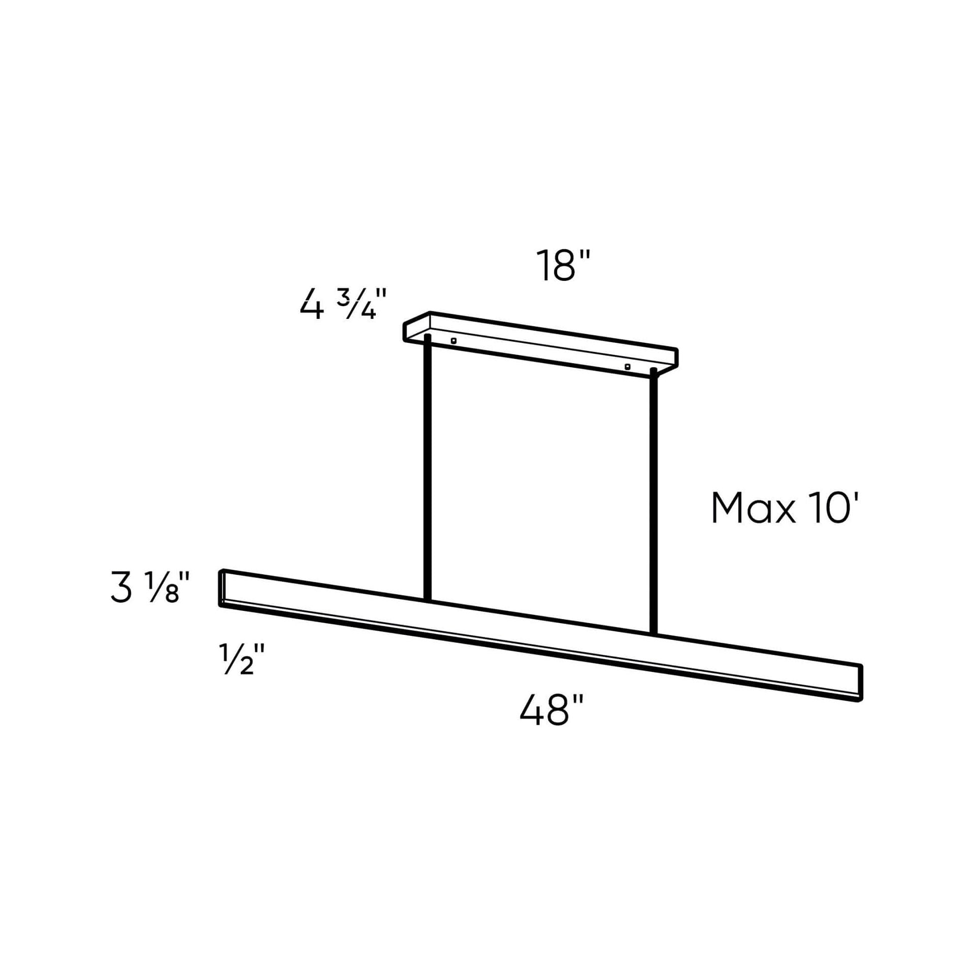 48" 5CCT Slim Linear Pendant