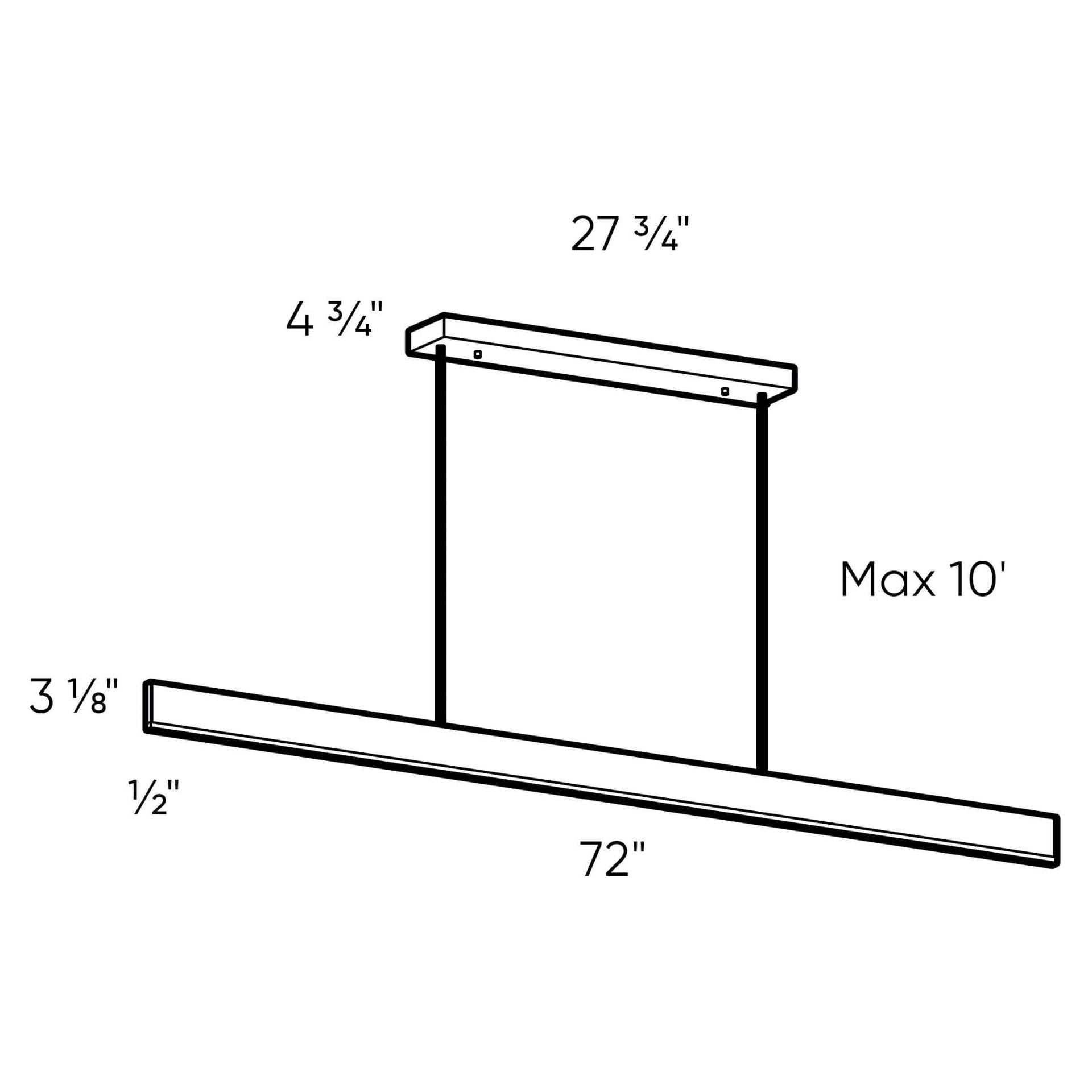 72" 5CCT Slim Linear Pendant