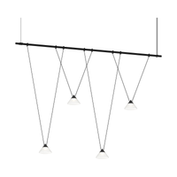 Suspenders 48" 1-Tier Linear with Etched Glass Cone Luminaires