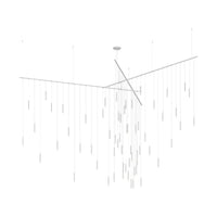 Suspenders 13' Freeform Tri-Bar with Monoline Thin Cylinder Luminaires