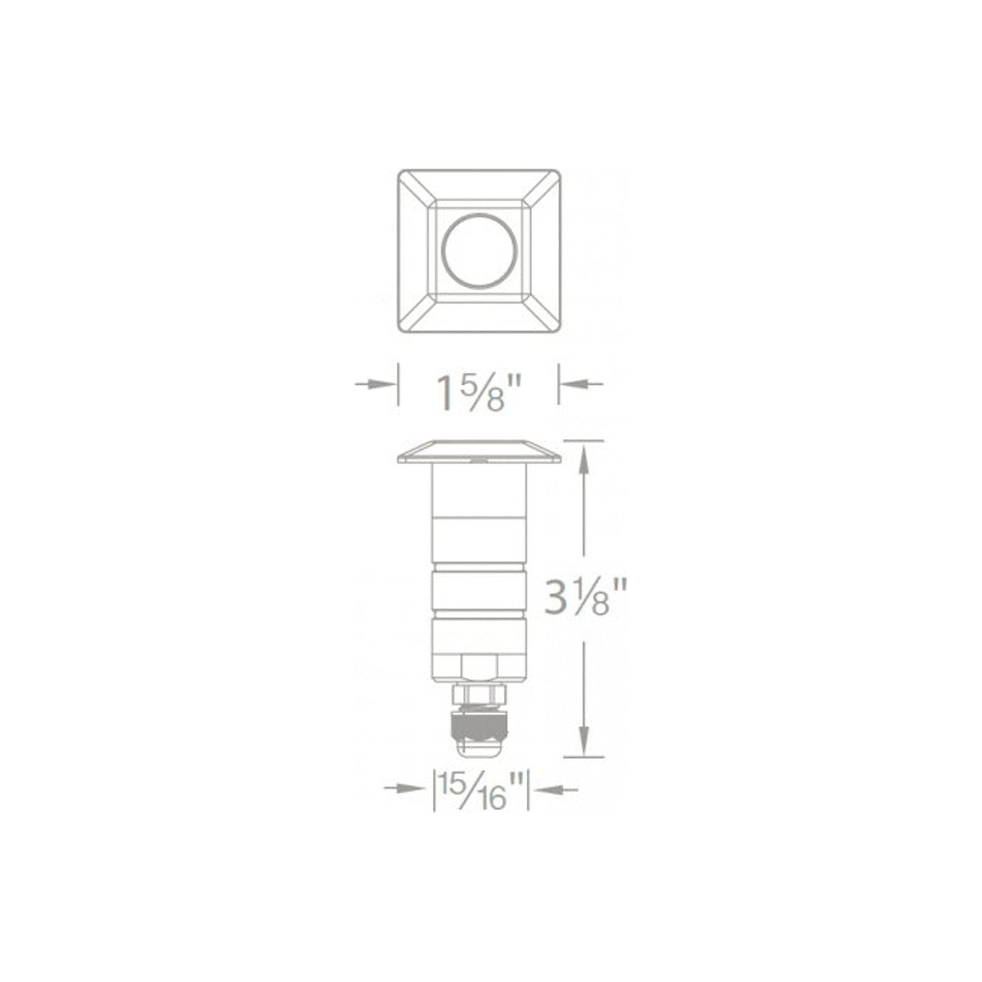 WAC Lighting - LED 1" 12V Square Beveled Top Inground Indicator Light - Lights Canada