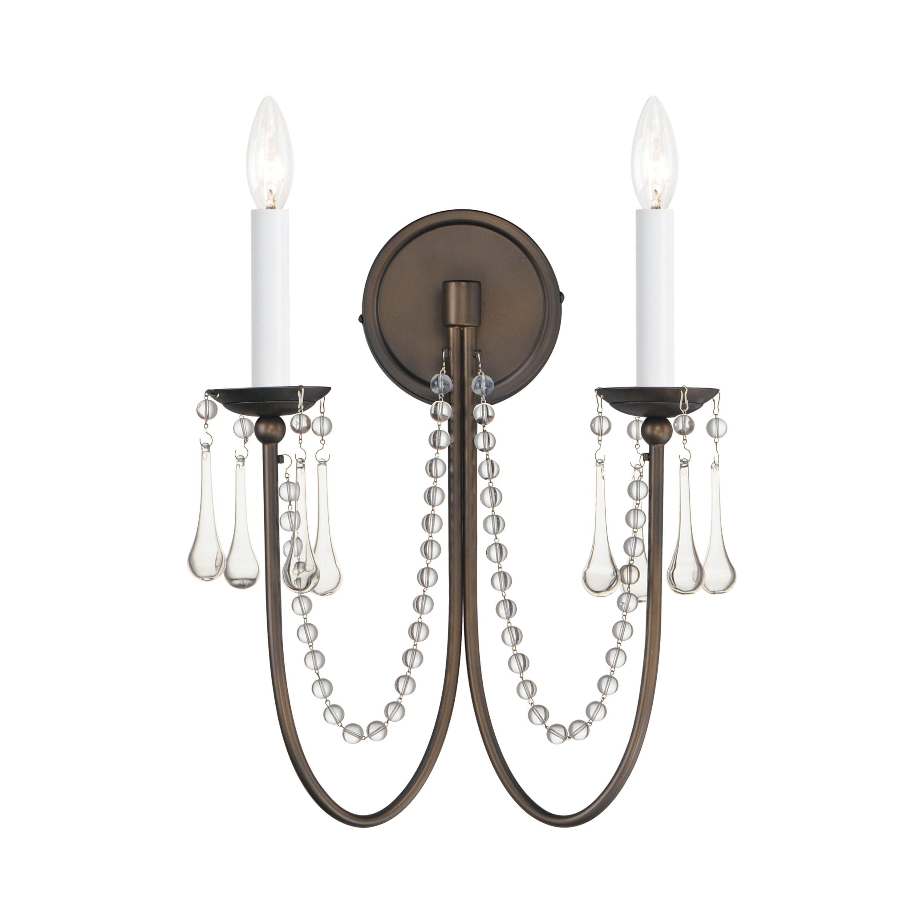 Maxim Lighting - Plumette 2-Light Sconce with Crystal - Lights Canada