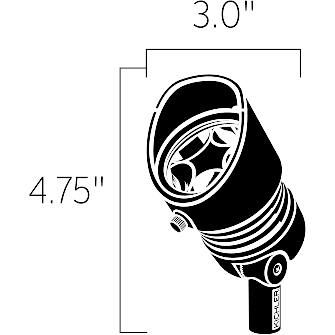 Kichler - 12.5W 3000K LED 35-Degree Landscape Lighting - Lights Canada