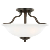 Emmons Two Light Semi-Flush (with Bulbs)