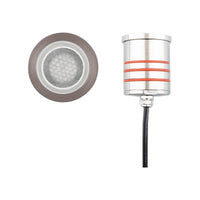 LED 2" 12V Round Low-Profile Top Inground Indicator Light with Hex Louver