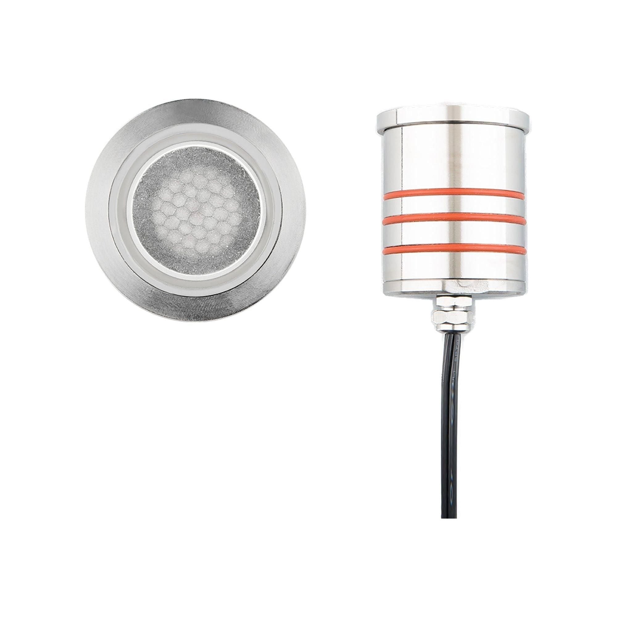 WAC Lighting - LED 2" 12V Round Beveled Top Inground Indicator Light with Hex Louver - Lights Canada
