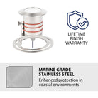 WAC Lighting - LED 2" 12V Round Beveled Top Submersible Indicator Light with Mounting Hardware - Lights Canada