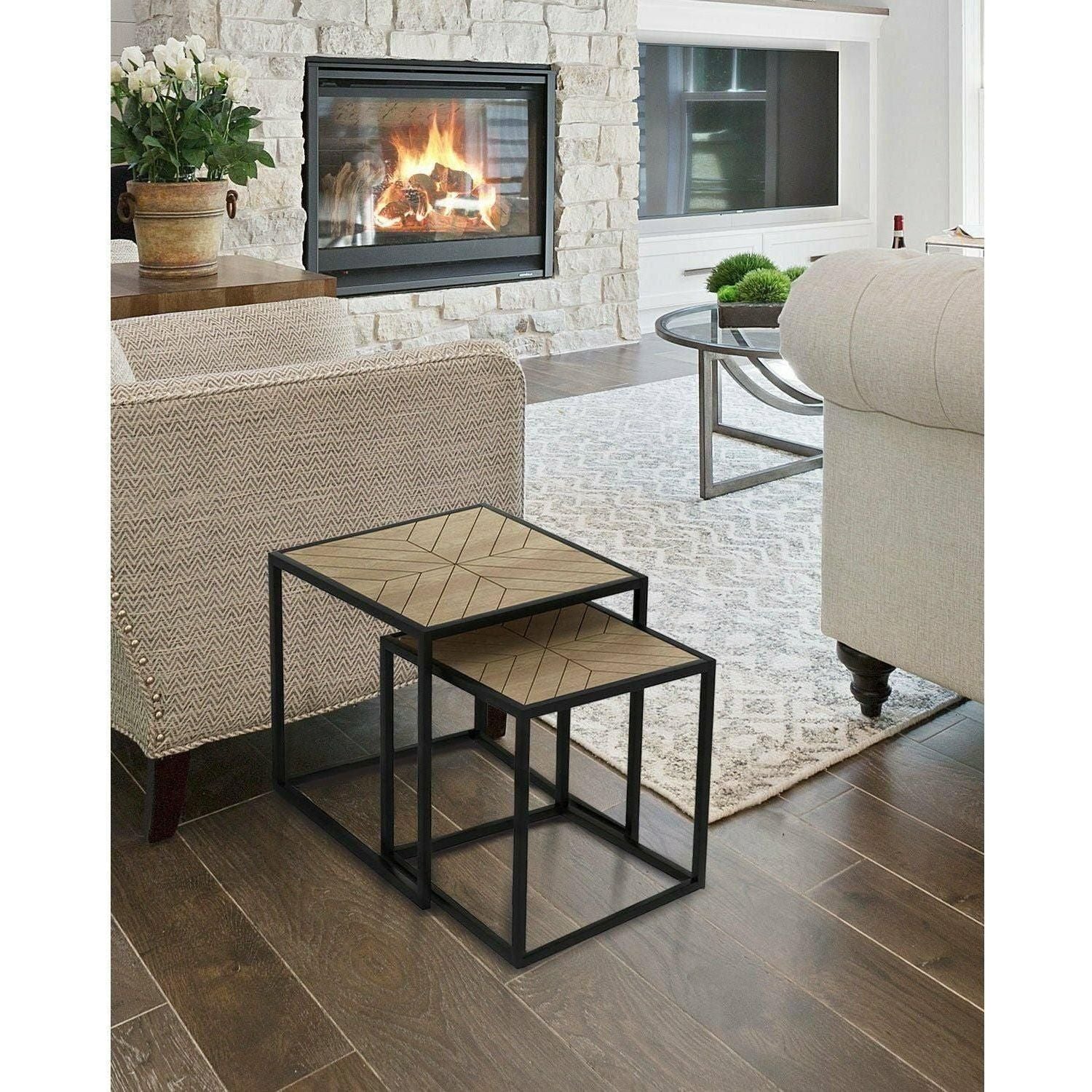 Canarm - Canarm Birkett Metal Set of 2 Side Tables - Lights Canada