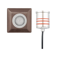 LED 2" 12V Square Beveled Top Inground Indicator Light with Hex Louver