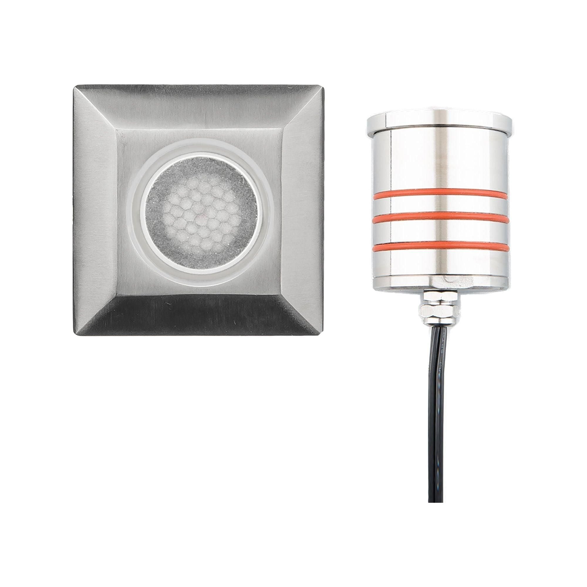 WAC Lighting - LED 2" 12V Square Beveled Top Inground Indicator Light with Hex Louver - Lights Canada