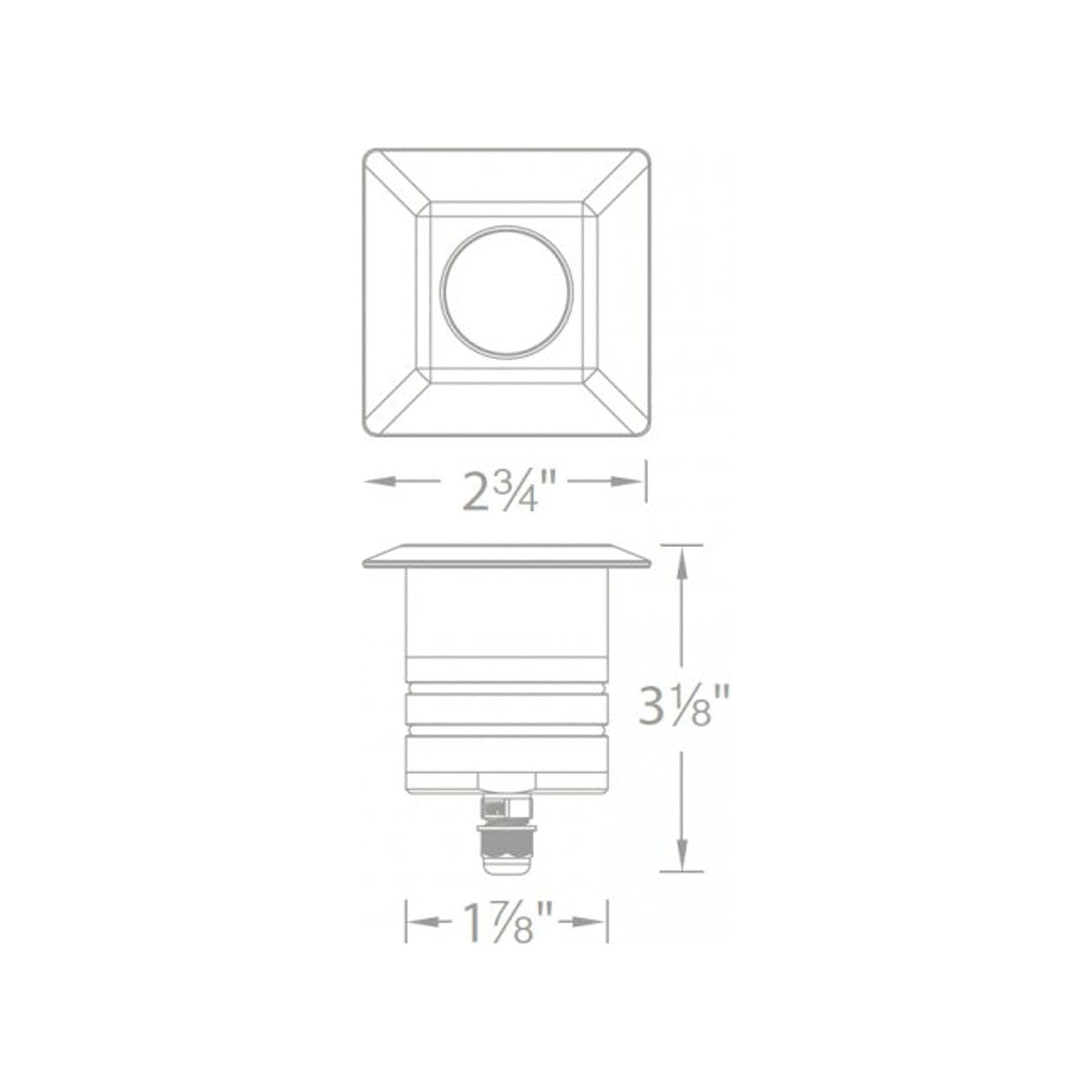 WAC Lighting - LED 2" 12V Square Beveled Top Inground Indicator Light with Hex Louver - Lights Canada