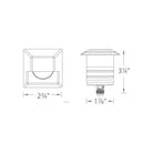 WAC Lighting - LED 2" 12V Square Beveled Half Square Top Inground Indicator Light - Lights Canada