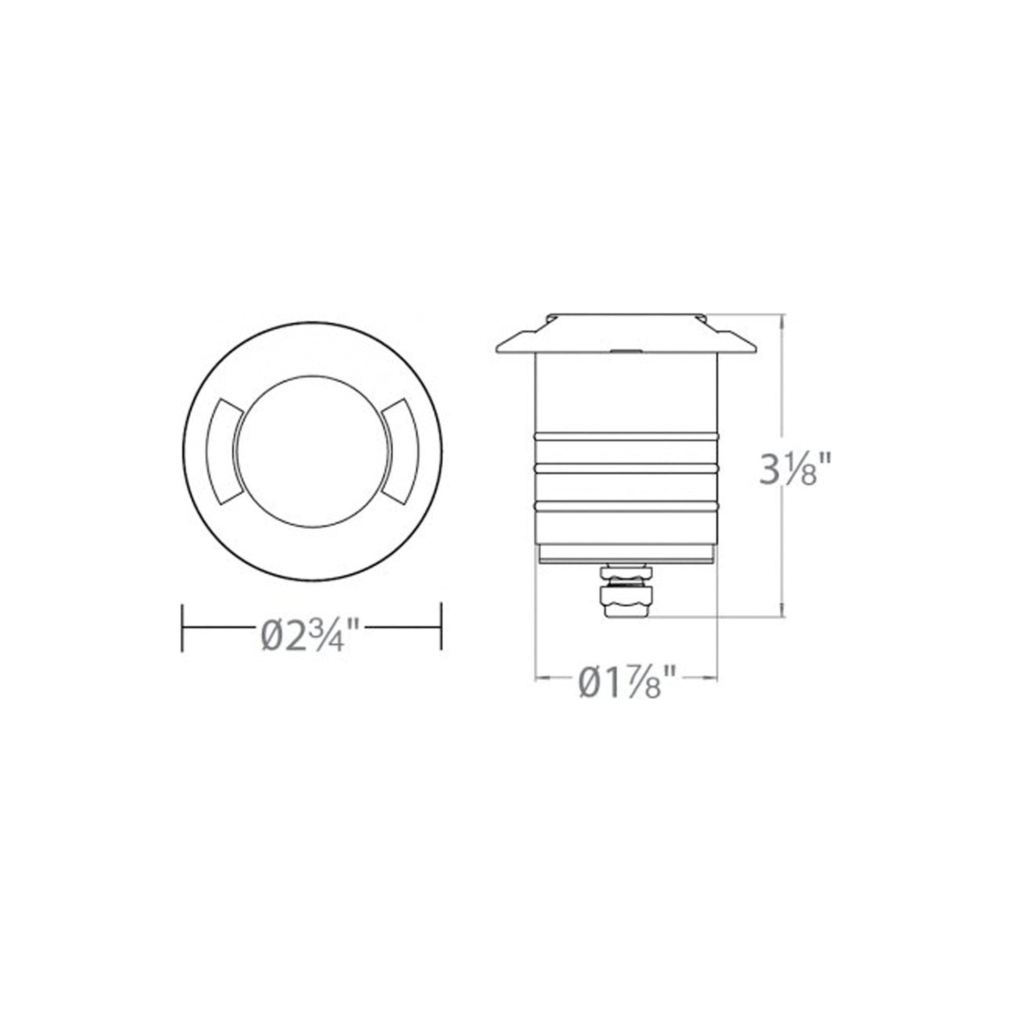 WAC Lighting - LED 2" 12V Round Beveled Bi-Directional Top Inground Indicator Light - Lights Canada