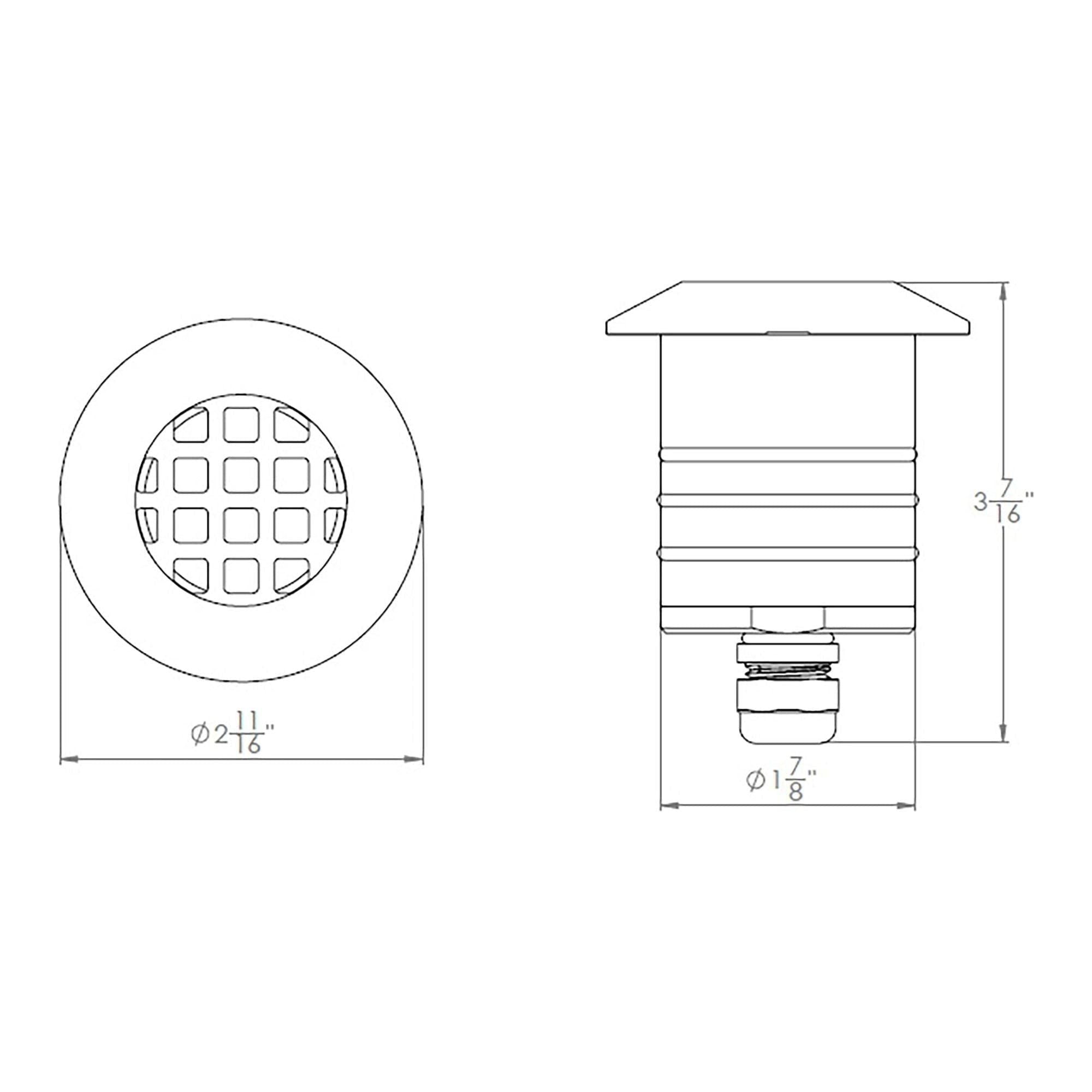 WAC Lighting - LED 2" 12V Round Louvered Top Inground Indicator Light - Lights Canada
