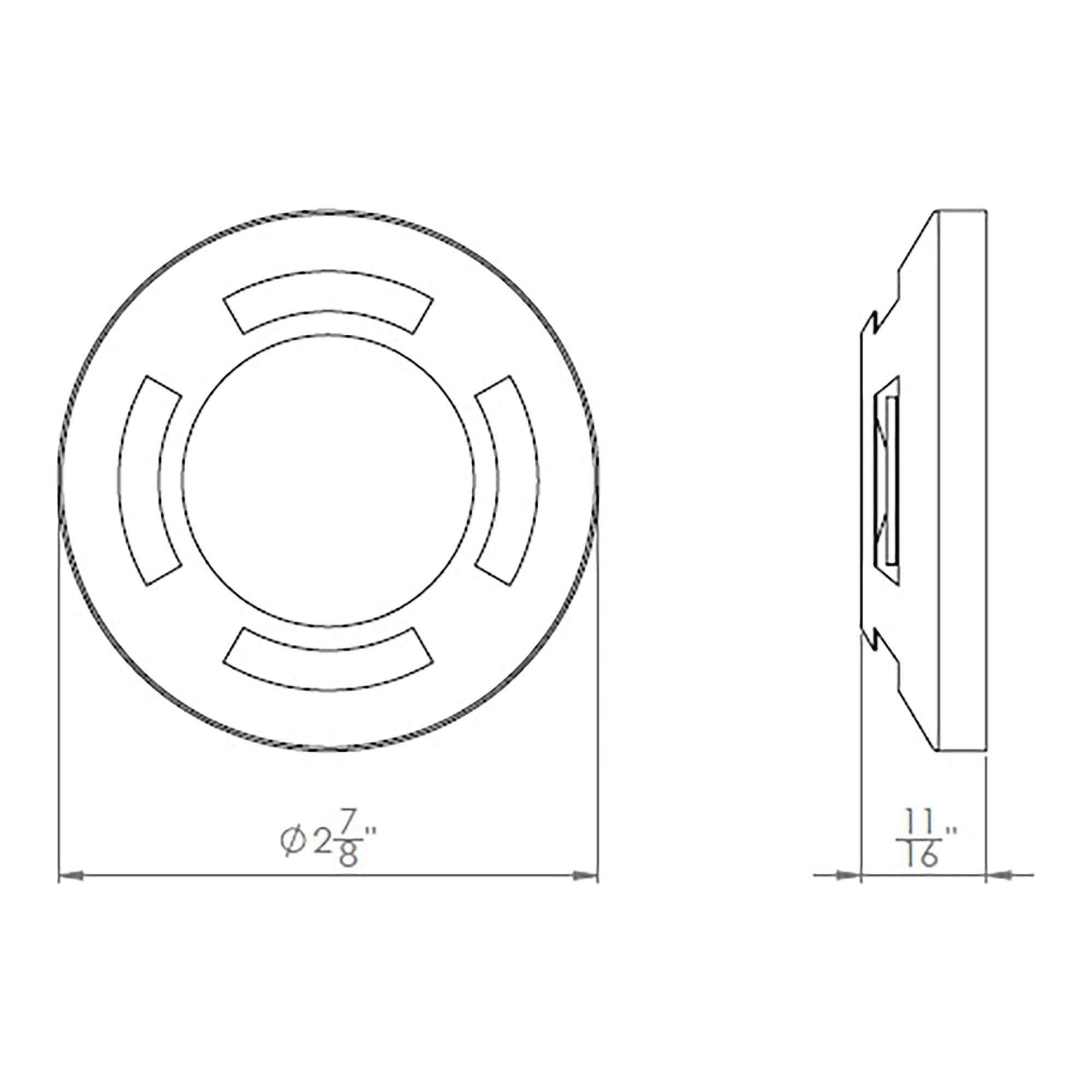 WAC Lighting - LED 2" 12V Round Louvered Top Surface Mounted Indicator Light - Lights Canada