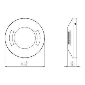 WAC Lighting - LED 2" 12V Round Beveled Bi-Directional Top Surface Mounted Indicator Light - Lights Canada