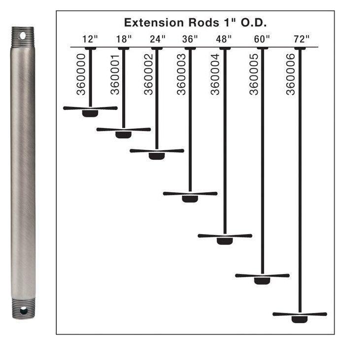 Kichler - Dual Threaded 12" Down Rod - Lights Canada