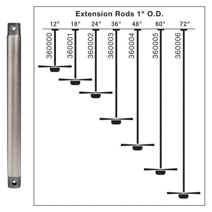 Kichler - Dual Threaded 18" Down Rod - Lights Canada